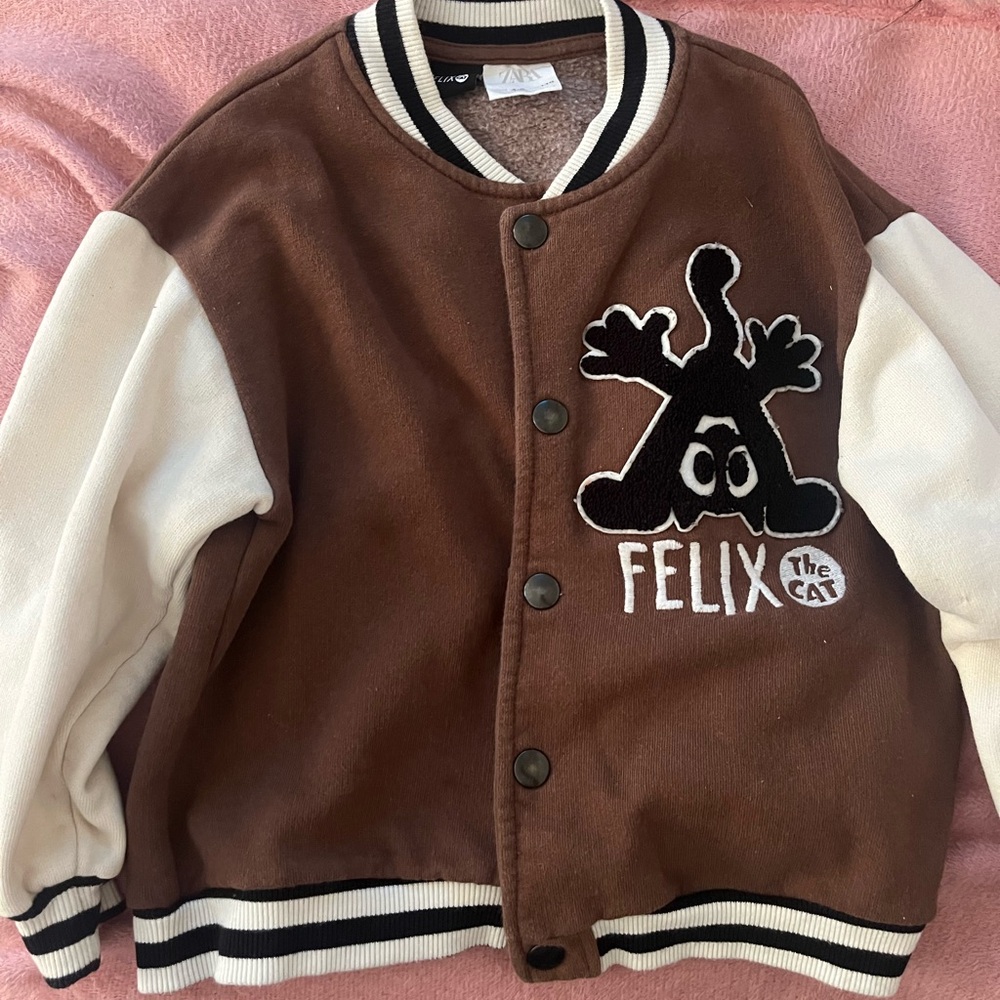 Zara Brown and White Kids Jacket